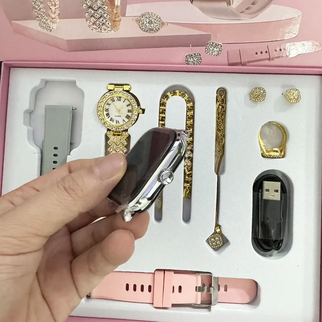 A58 Plus Ladies Smartwatch – Combo Set 8in1
