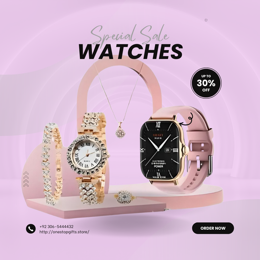 A58 Plus Ladies Smartwatch – Combo Set 8in1